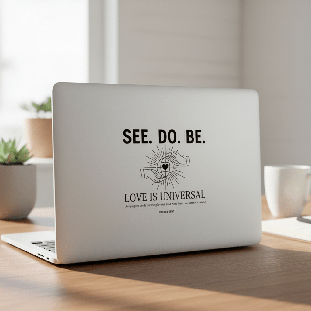 Kiss-Cut Vinyl Decal — SEE. DO. BE. Love Is Universal Sticker - Good Life Goods