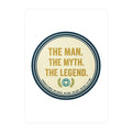 Kiss-Cut Vinyl Decal — “The Man. The Myth. The Legend.” Retro Badge - Good Life Goods