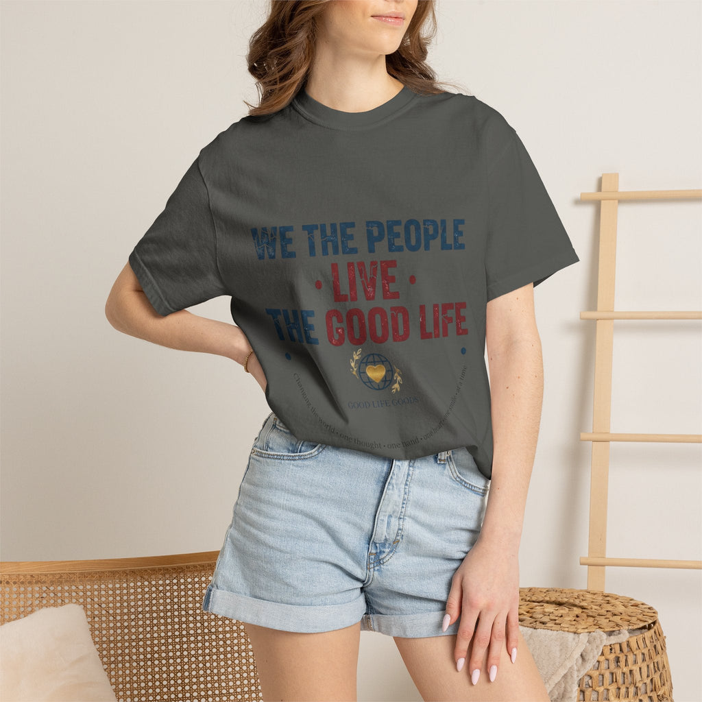 Live The Good Life T-Shirt — Vintage Globe Graphic Tee - Good Life Goods