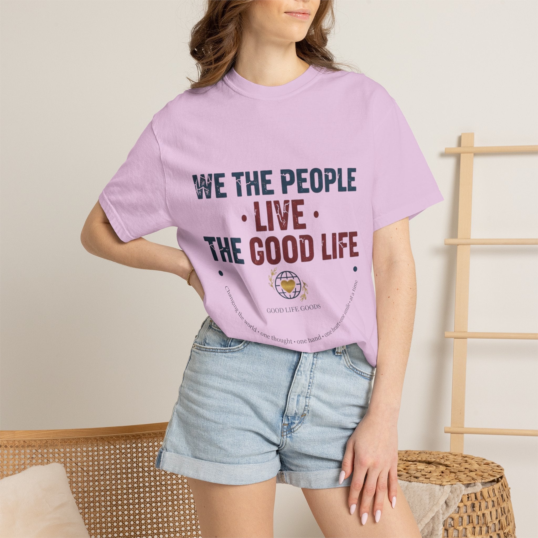 Live The Good Life T-Shirt — Vintage Globe Graphic Tee - Good Life Goods