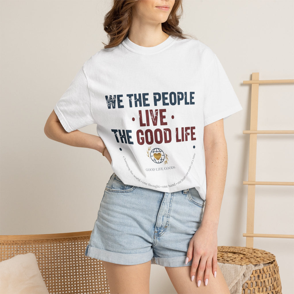 Live The Good Life T-Shirt — Vintage Globe Graphic Tee - Good Life Goods