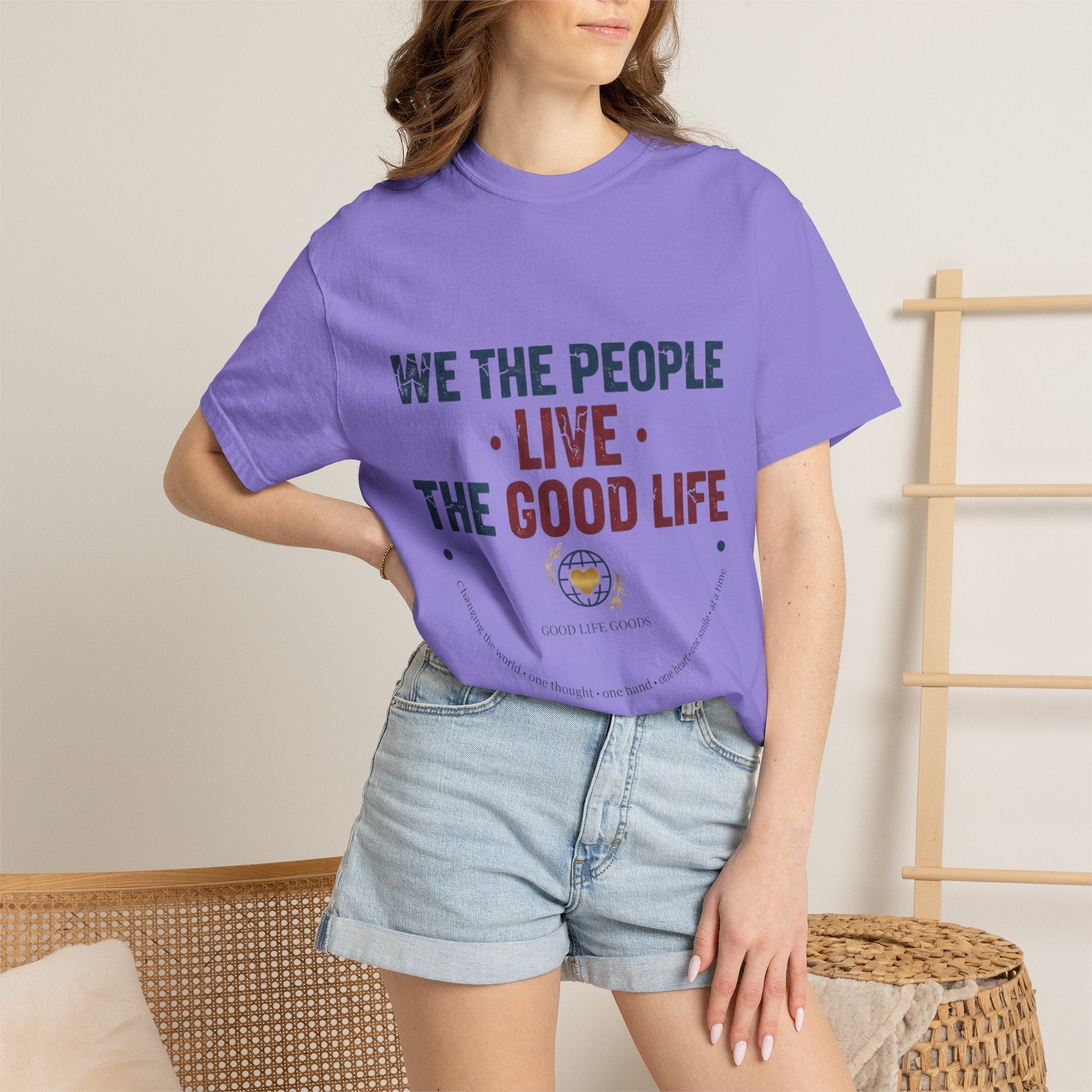 Live The Good Life T-Shirt — Vintage Globe Graphic Tee - Good Life Goods