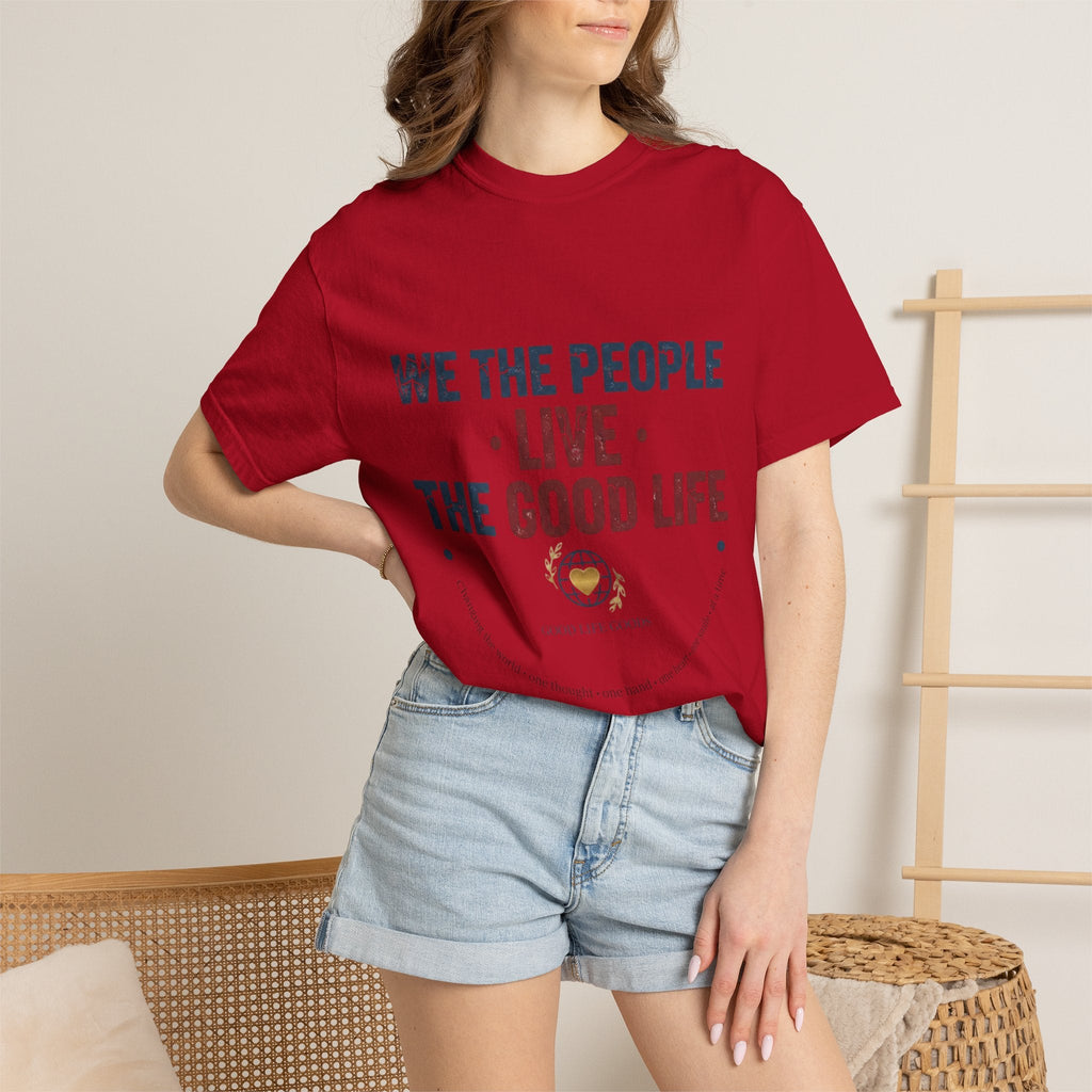 Live The Good Life T-Shirt — Vintage Globe Graphic Tee - Good Life Goods