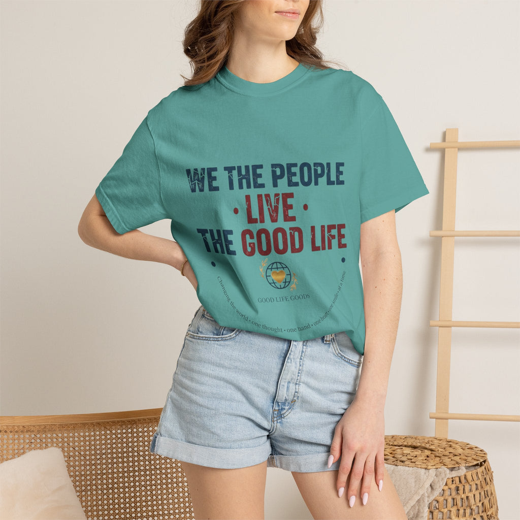 Live The Good Life T-Shirt — Vintage Globe Graphic Tee - Good Life Goods