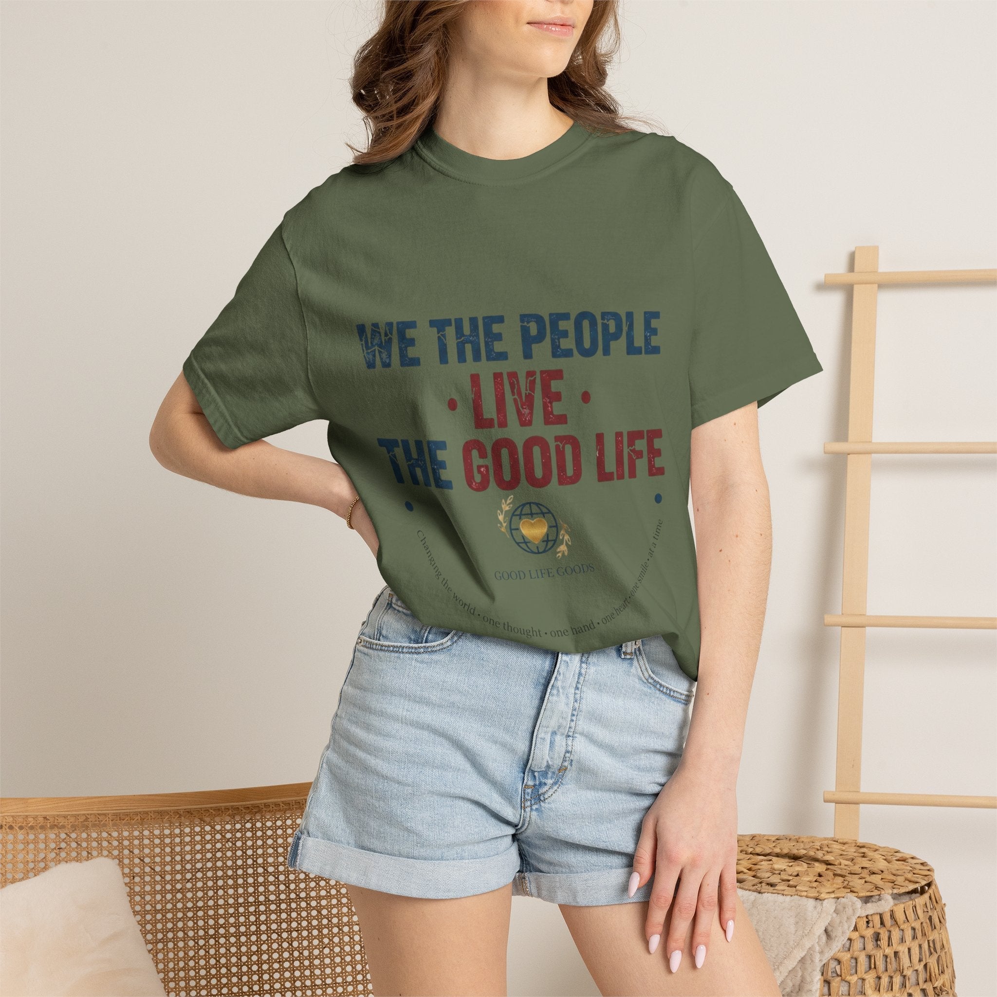 Live The Good Life T-Shirt — Vintage Globe Graphic Tee - Good Life Goods