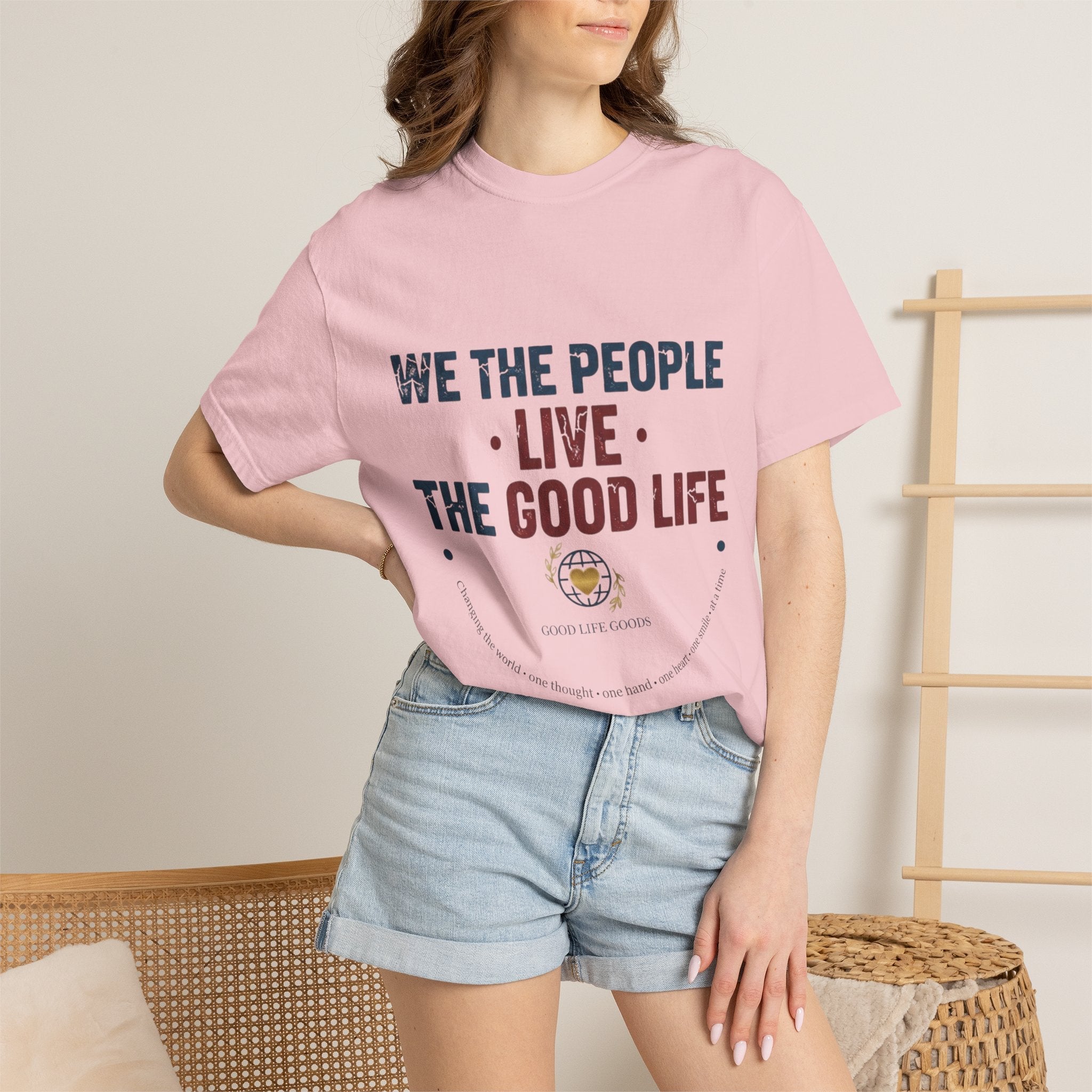Live The Good Life T-Shirt — Vintage Globe Graphic Tee - Good Life Goods