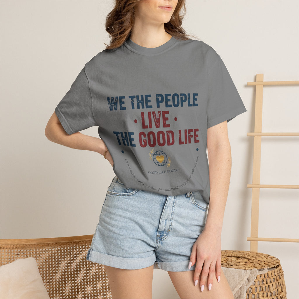 Live The Good Life T-Shirt — Vintage Globe Graphic Tee - Good Life Goods
