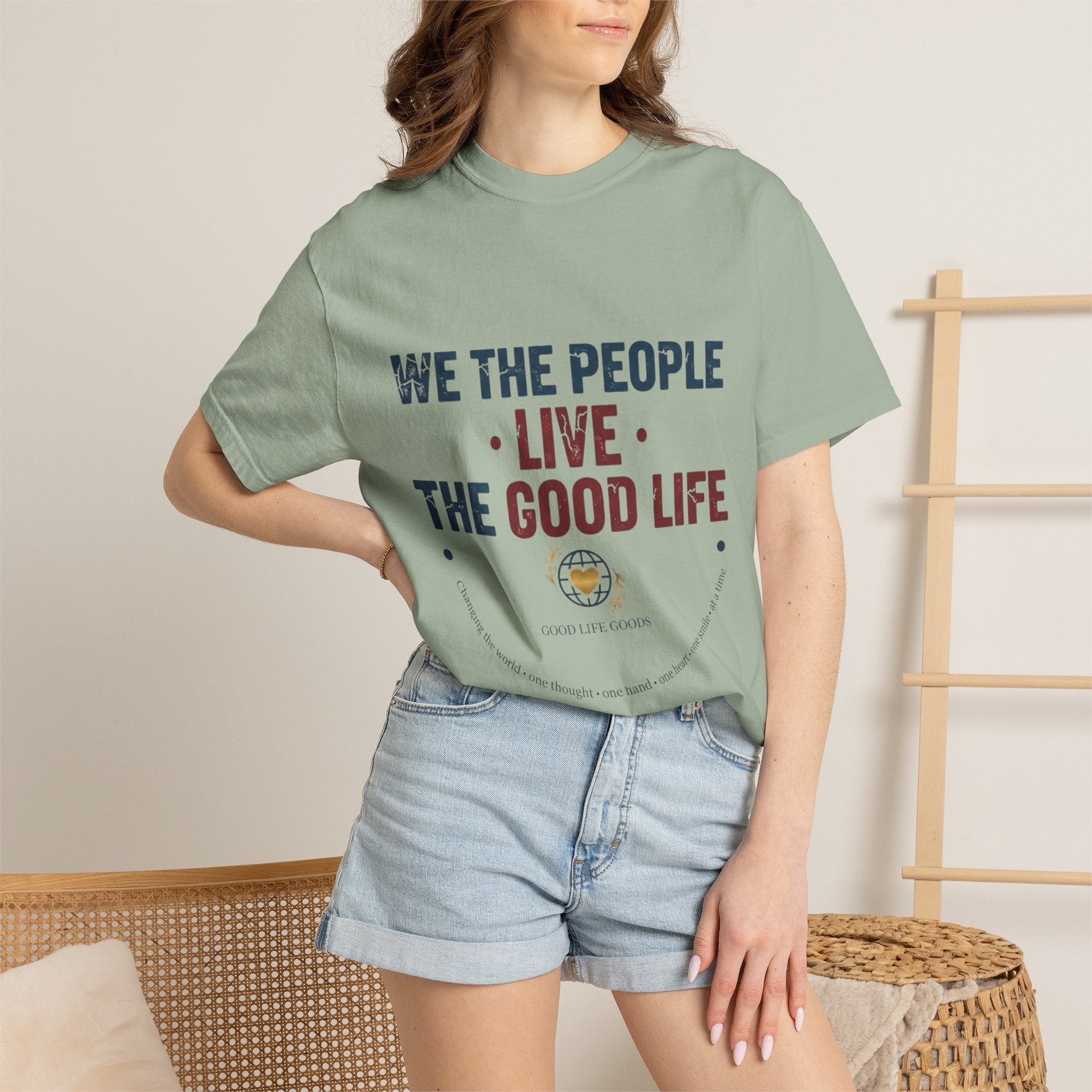 Live The Good Life T-Shirt — Vintage Globe Graphic Tee - Good Life Goods