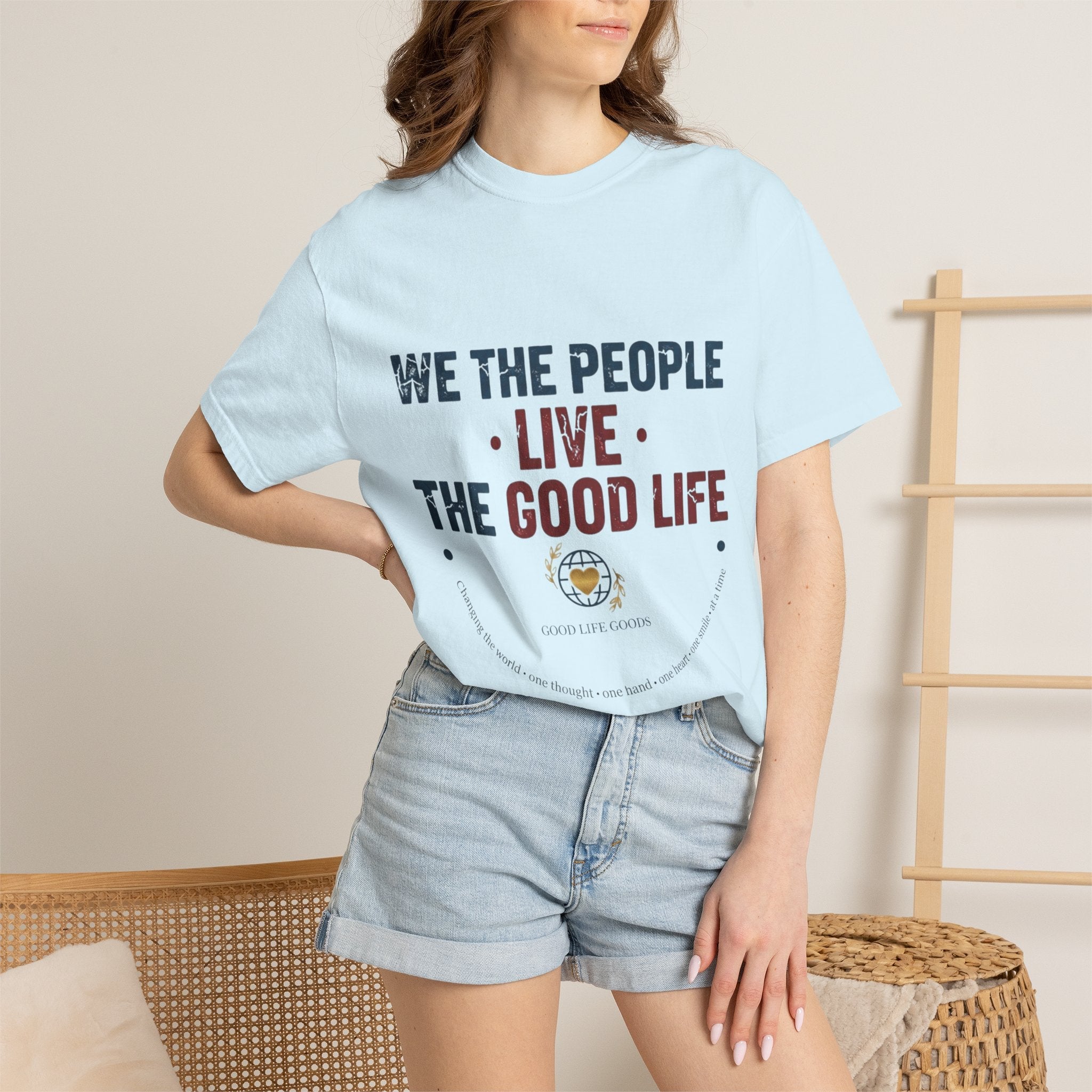 Live The Good Life T-Shirt — Vintage Globe Graphic Tee - Good Life Goods