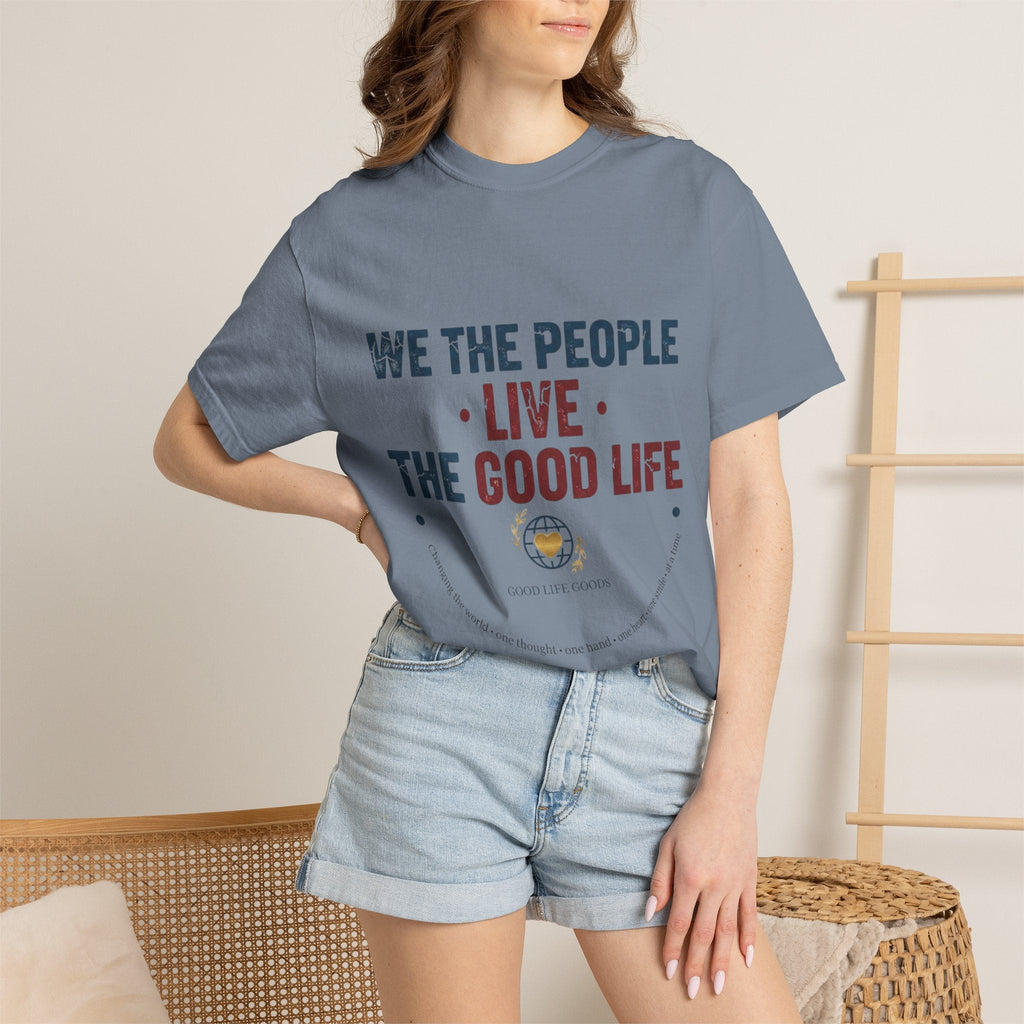 Live The Good Life T-Shirt — Vintage Globe Graphic Tee - Good Life Goods