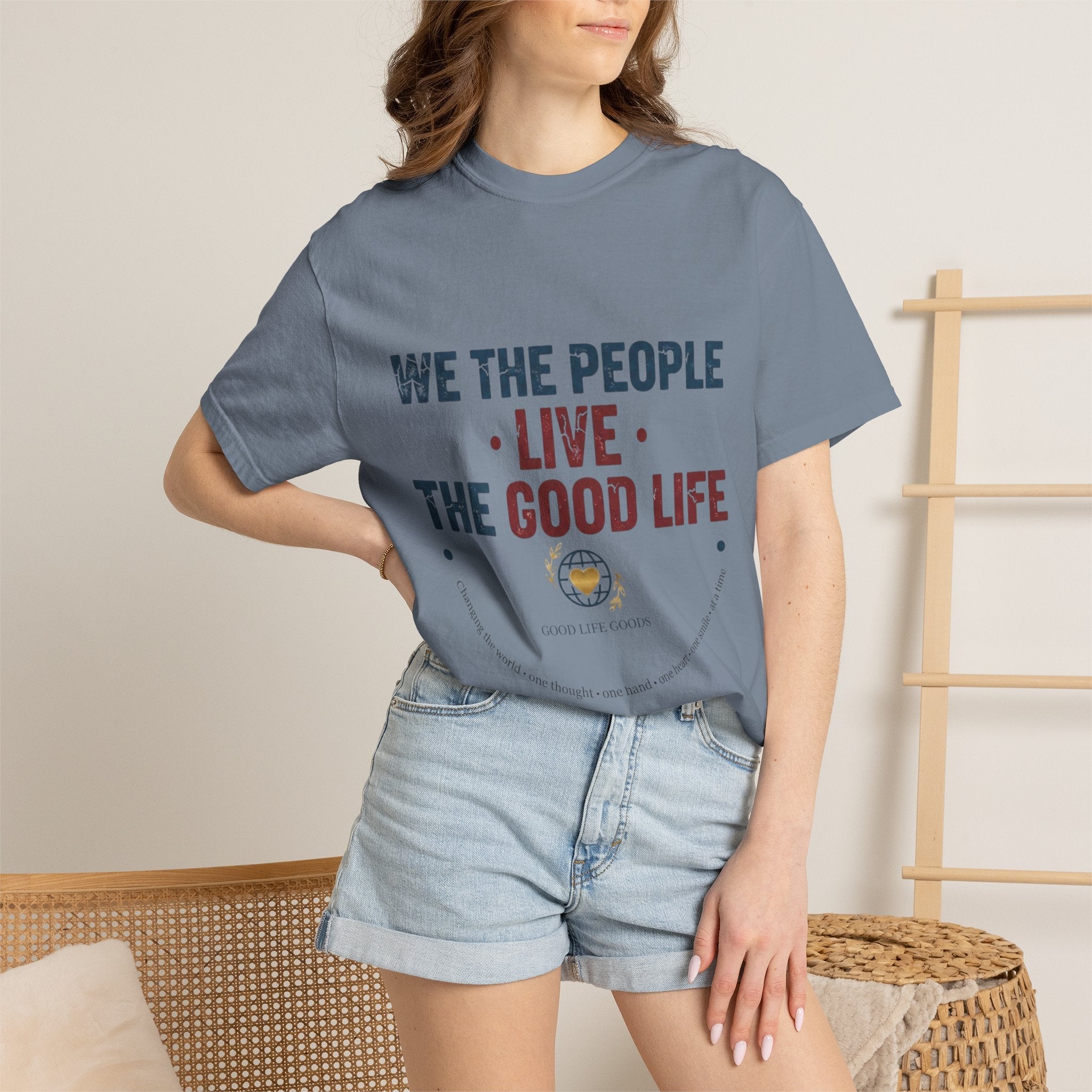 Live The Good Life T-Shirt — Vintage Globe Graphic Tee - Good Life Goods