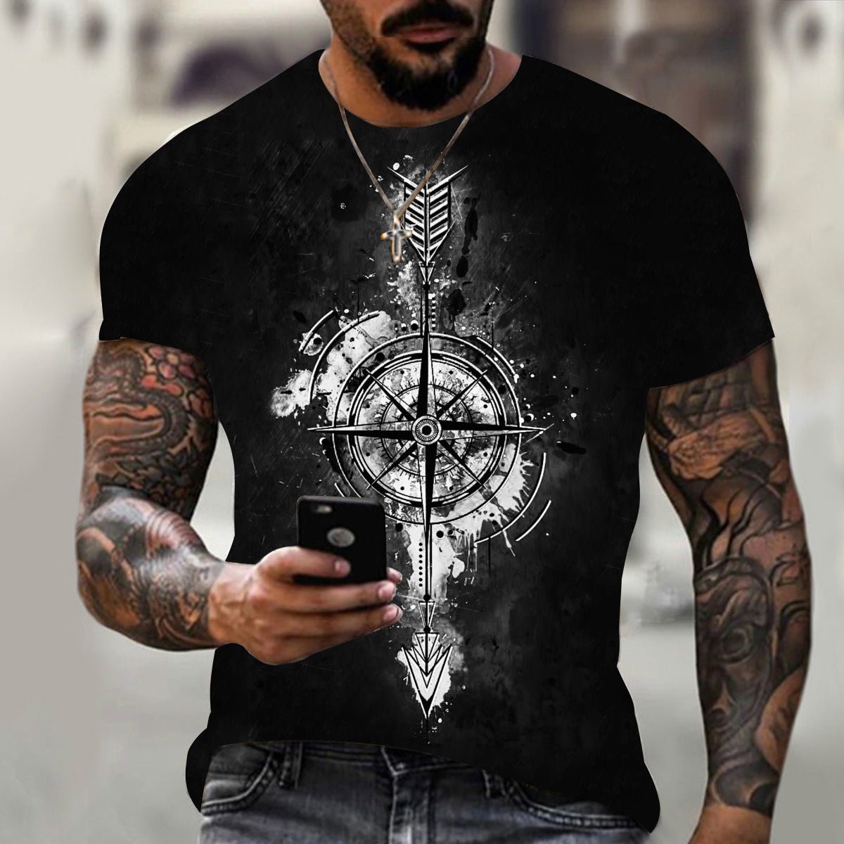 Men's 3D Graphic Print Short Sleeve T-Shirt – Bold Hip Hop Style - Good Life Goods