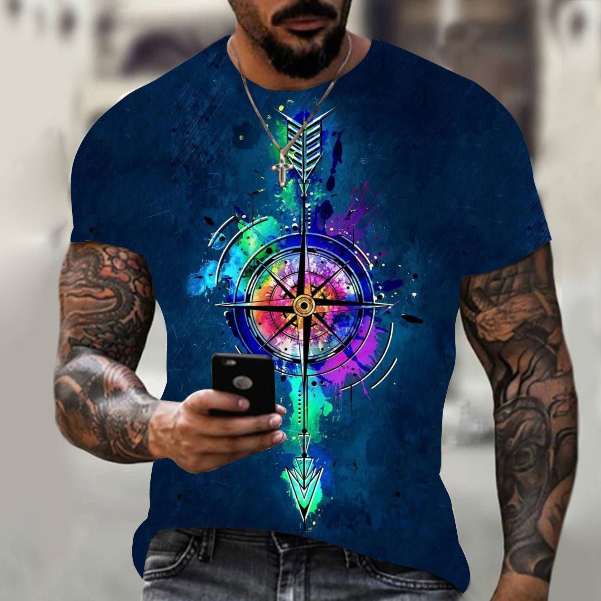 Men's 3D Graphic Print Short Sleeve T-Shirt – Bold Hip Hop Style - Good Life Goods
