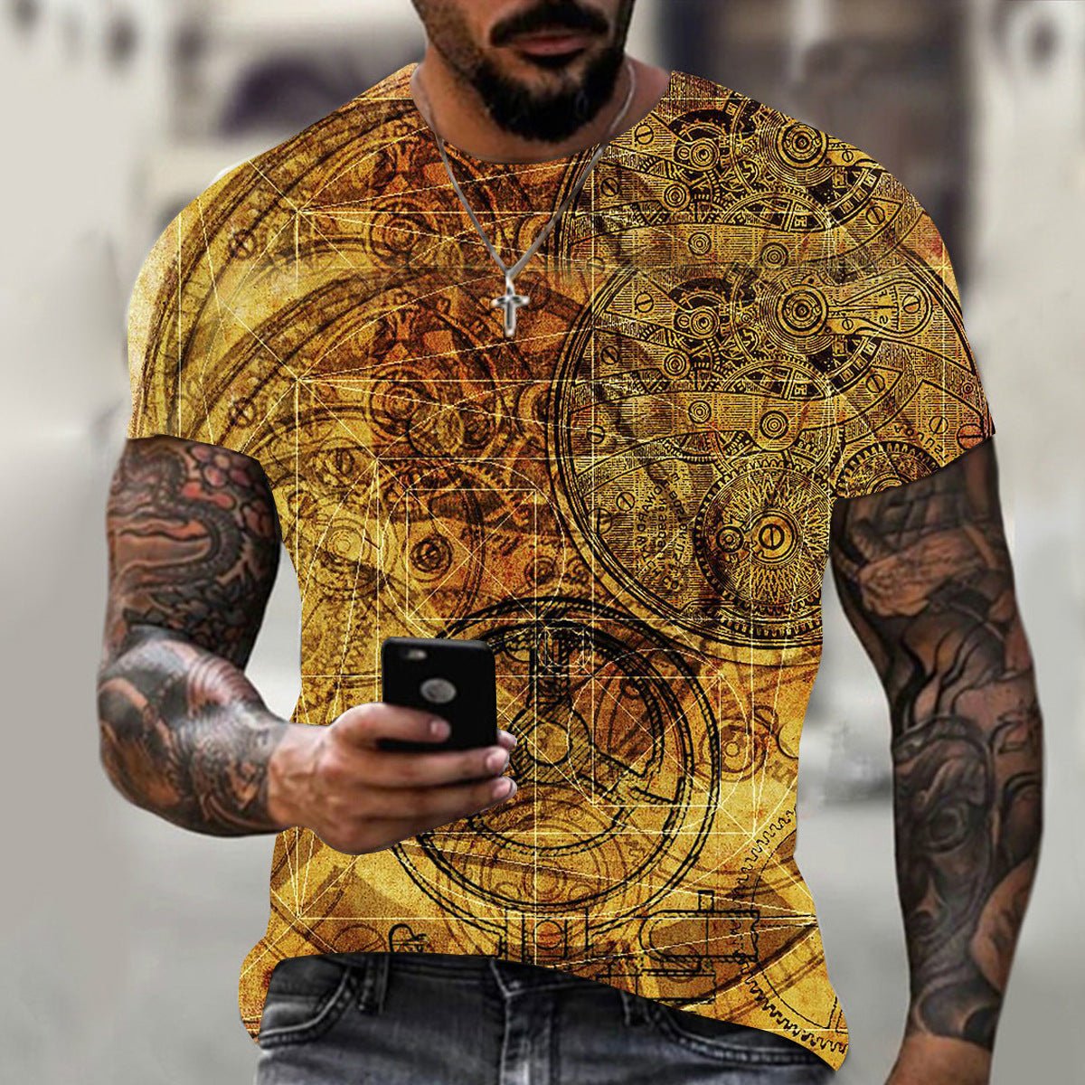 Men's 3D Graphic Print Short Sleeve T-Shirt – Bold Hip Hop Style - Good Life Goods