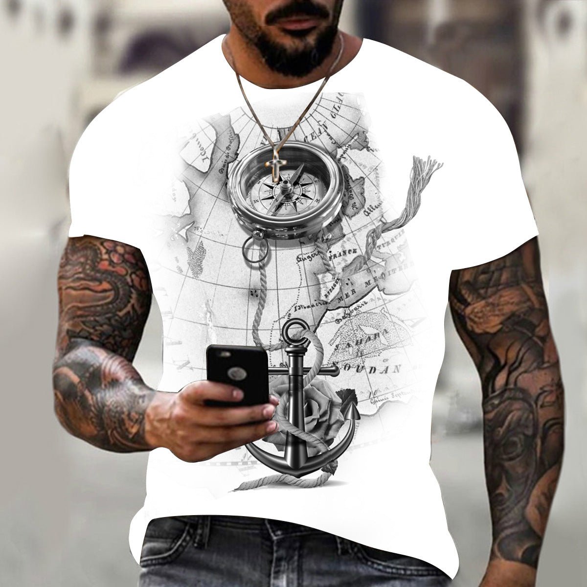Men's 3D Graphic Print Short Sleeve T-Shirt – Bold Hip Hop Style - Good Life Goods