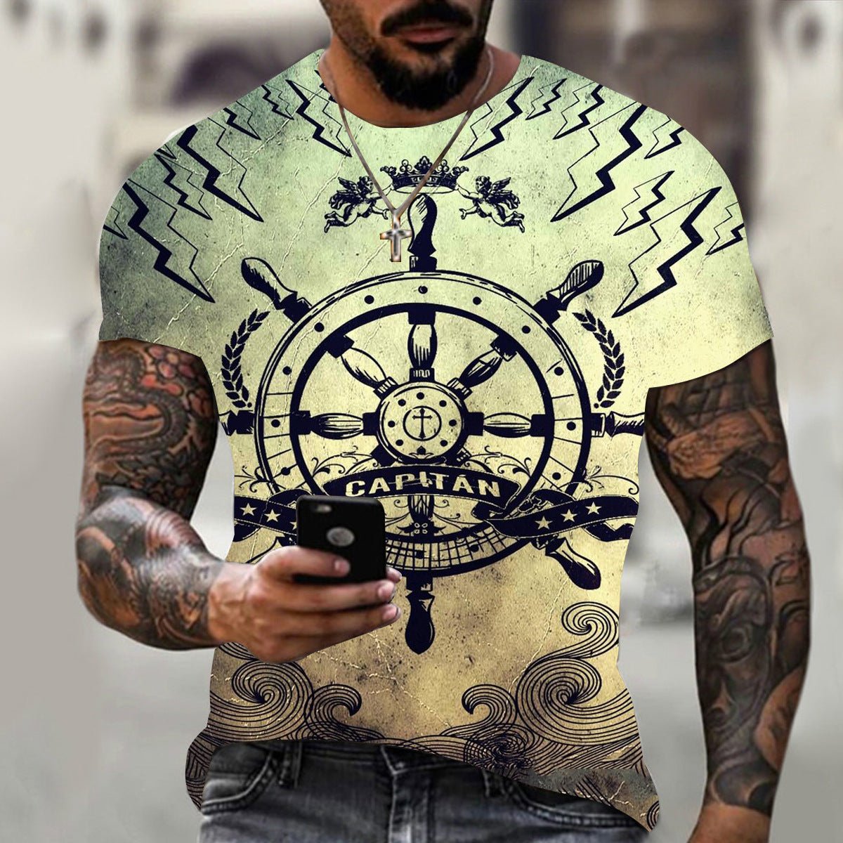 Men's 3D Graphic Print Short Sleeve T-Shirt – Bold Hip Hop Style - Good Life Goods
