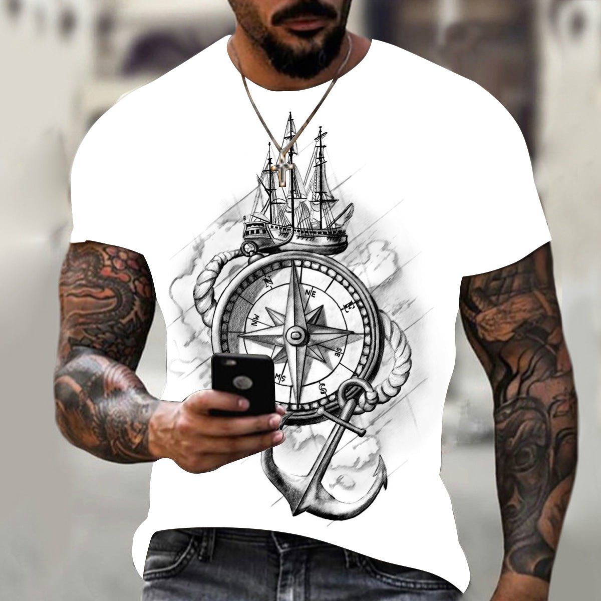 Men's 3D Graphic Print Short Sleeve T-Shirt – Bold Hip Hop Style - Good Life Goods