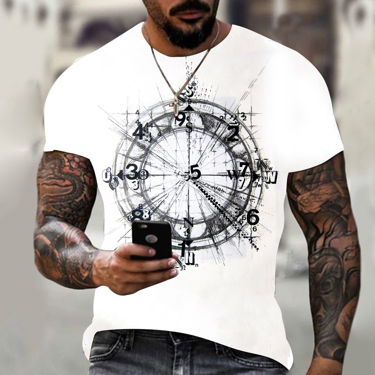Men's 3D Graphic Print Short Sleeve T-Shirt – Bold Hip Hop Style - Good Life Goods