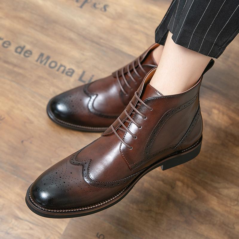 Men's Brown Leather Dress Shoes - Good Life Goods