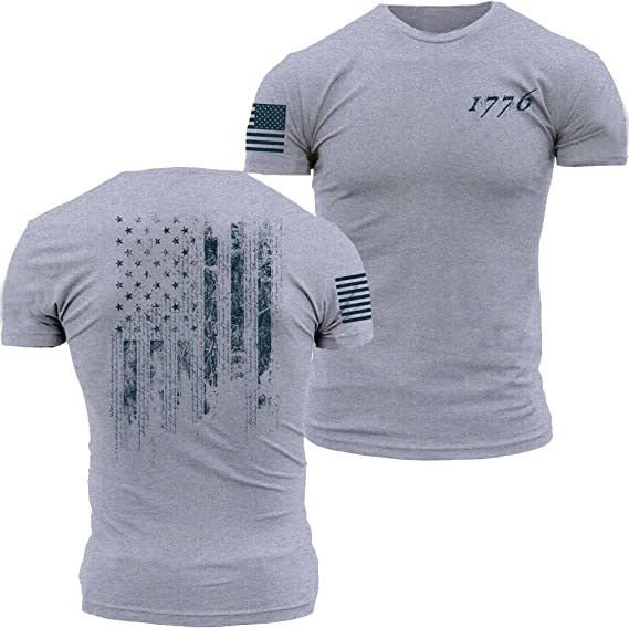 Men's Patriotic Graphic T-Shirt – 1776 US Flag & Whiskey Print - Good Life Goods