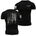 Men's Patriotic Graphic T-Shirt – 1776 US Flag & Whiskey Print - Good Life Goods