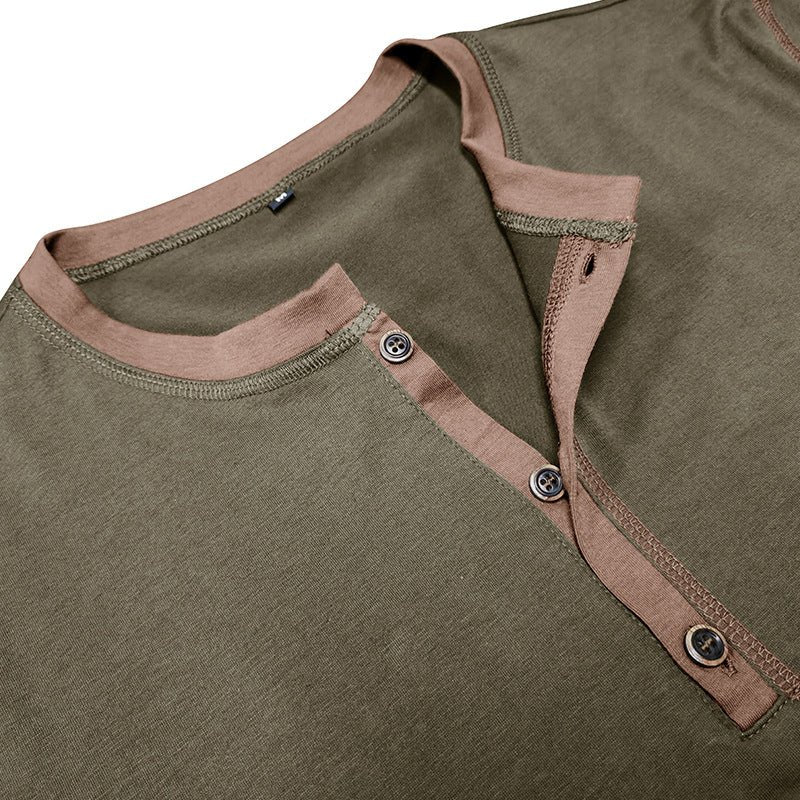 Men's Short Sleeve Polo Shirt – V - Neck Button Summer Top - Good Life Goods