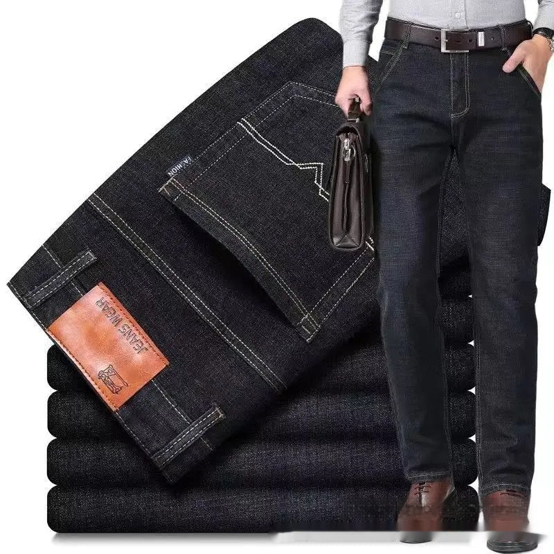 Men's Straight - Leg Loose Fit Casual Jeans – High Elasticity Comfort Denim - Good Life Goods