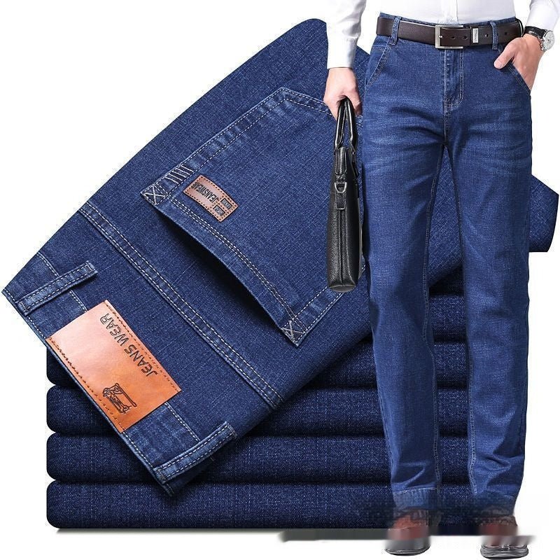 Men's Straight - Leg Loose Fit Casual Jeans – High Elasticity Comfort Denim - Good Life Goods