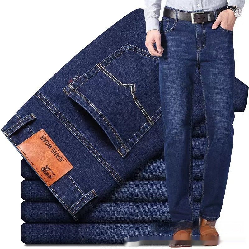 Men's Straight - Leg Loose Fit Casual Jeans – High Elasticity Comfort Denim - Good Life Goods