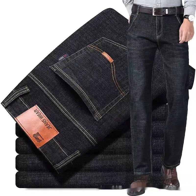 Men's Straight - Leg Loose Fit Casual Jeans – High Elasticity Comfort Denim - Good Life Goods