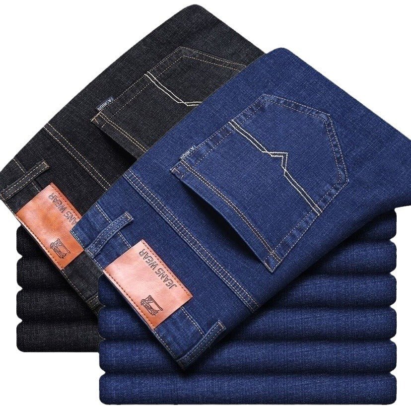 Men's Straight - Leg Loose Fit Casual Jeans – High Elasticity Comfort Denim - Good Life Goods