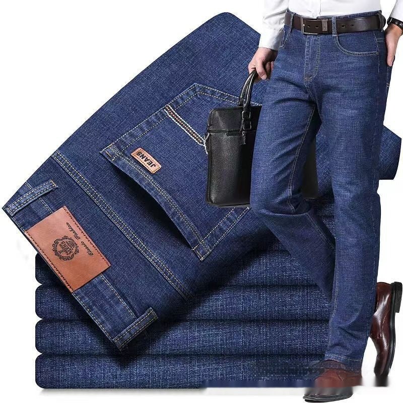 Men's Straight - Leg Loose Fit Casual Jeans – High Elasticity Comfort Denim - Good Life Goods