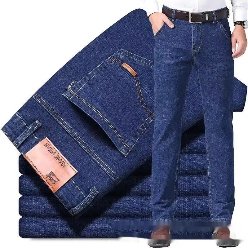 Men's Straight - Leg Loose Fit Casual Jeans – High Elasticity Comfort Denim - Good Life Goods