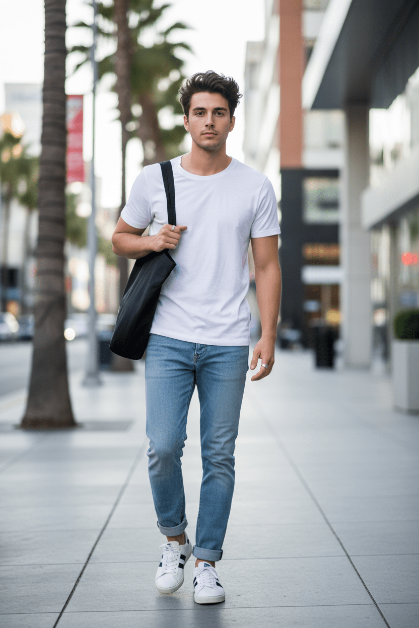 Men's White Low - Top Sneakers – Clean Everyday Style - Good Life Goods