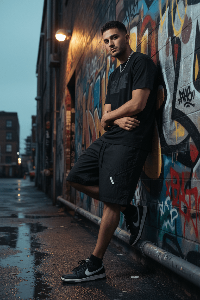 Men's Wide - Leg Cargo Shorts – Zip Pocket Streetwear Shorts - Good Life Goods