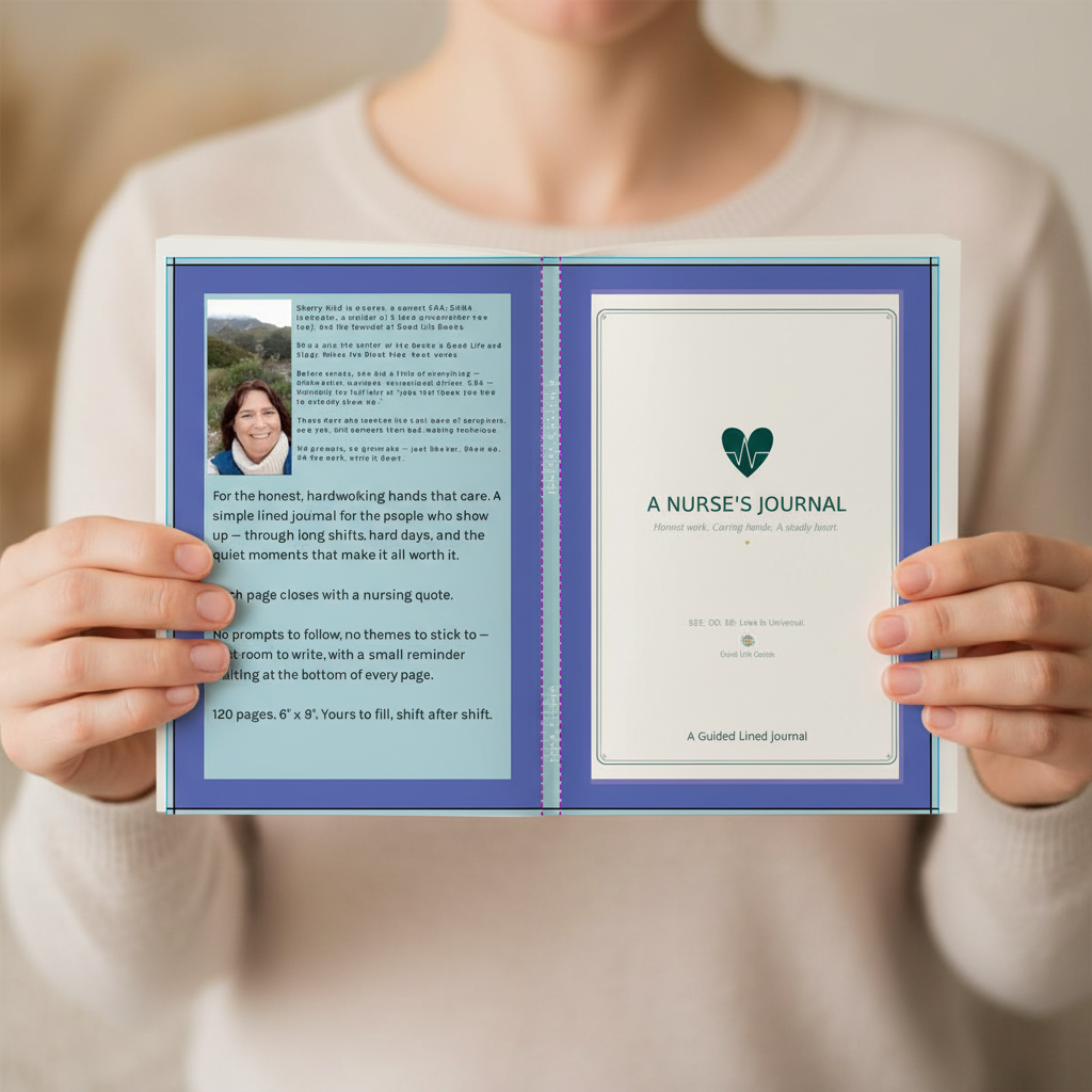 Nurse's Journal Cover Spread Held Open