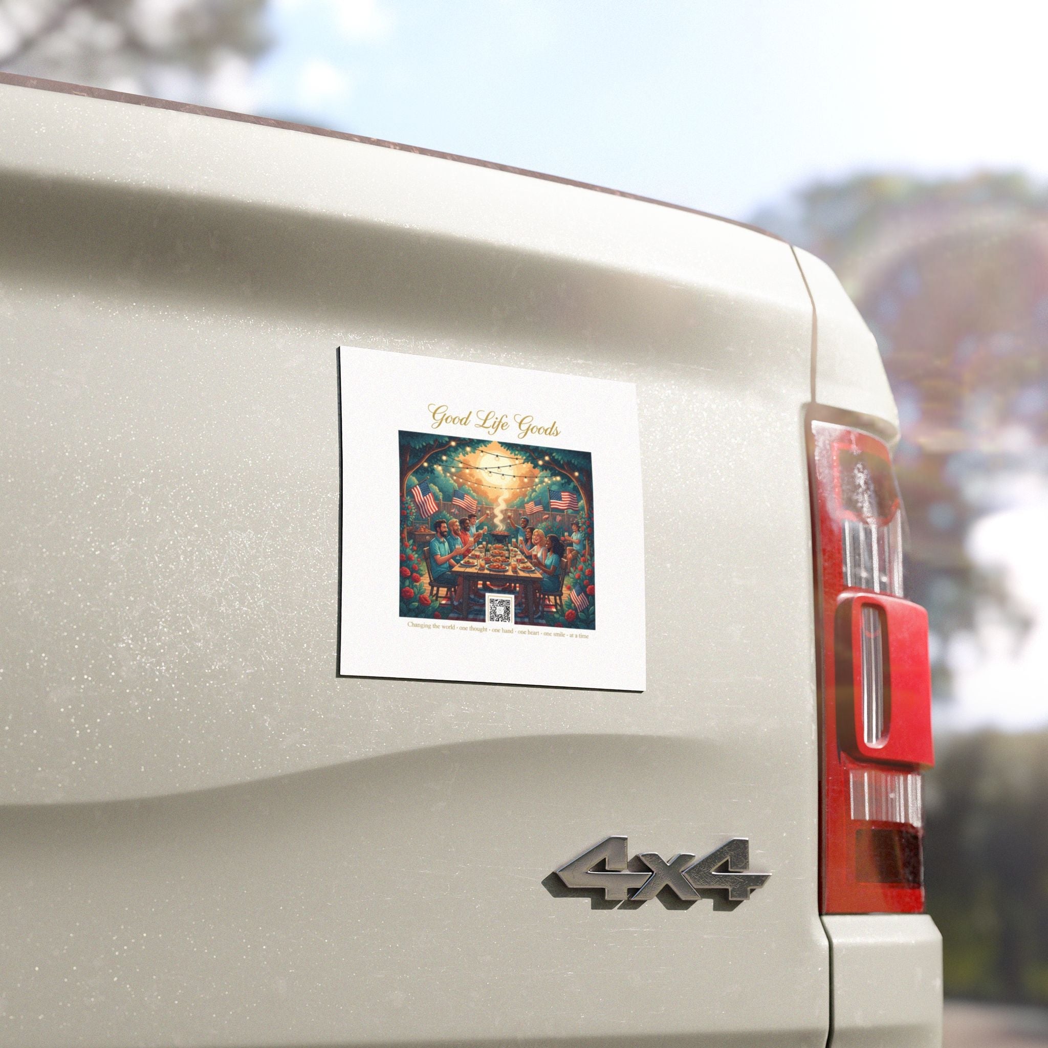 Patriotic Backyard BBQ Car Magnet — Good Life Goods Design - Good Life Goods