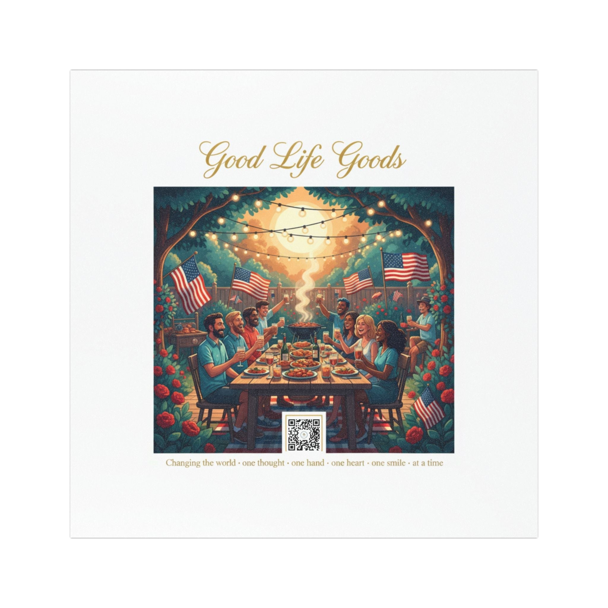 Patriotic Backyard BBQ Car Magnet — Good Life Goods Design - Good Life Goods