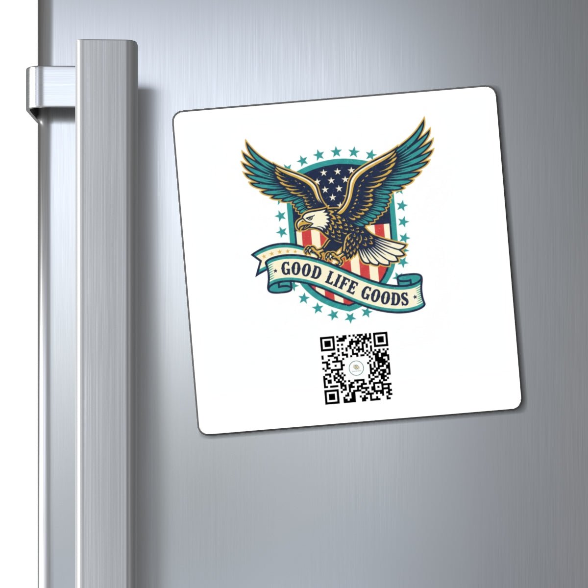 Patriotic Eagle Magnet - "Good Life Goods" QR Code Refrigerator Magnet - Good Life Goods