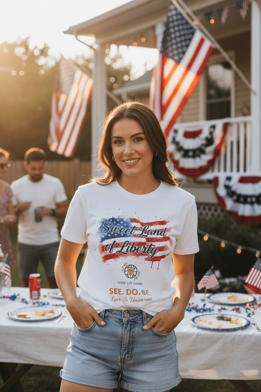 Patriotic "Sweet Land of Liberty" T-Shirt - Good Life Goods