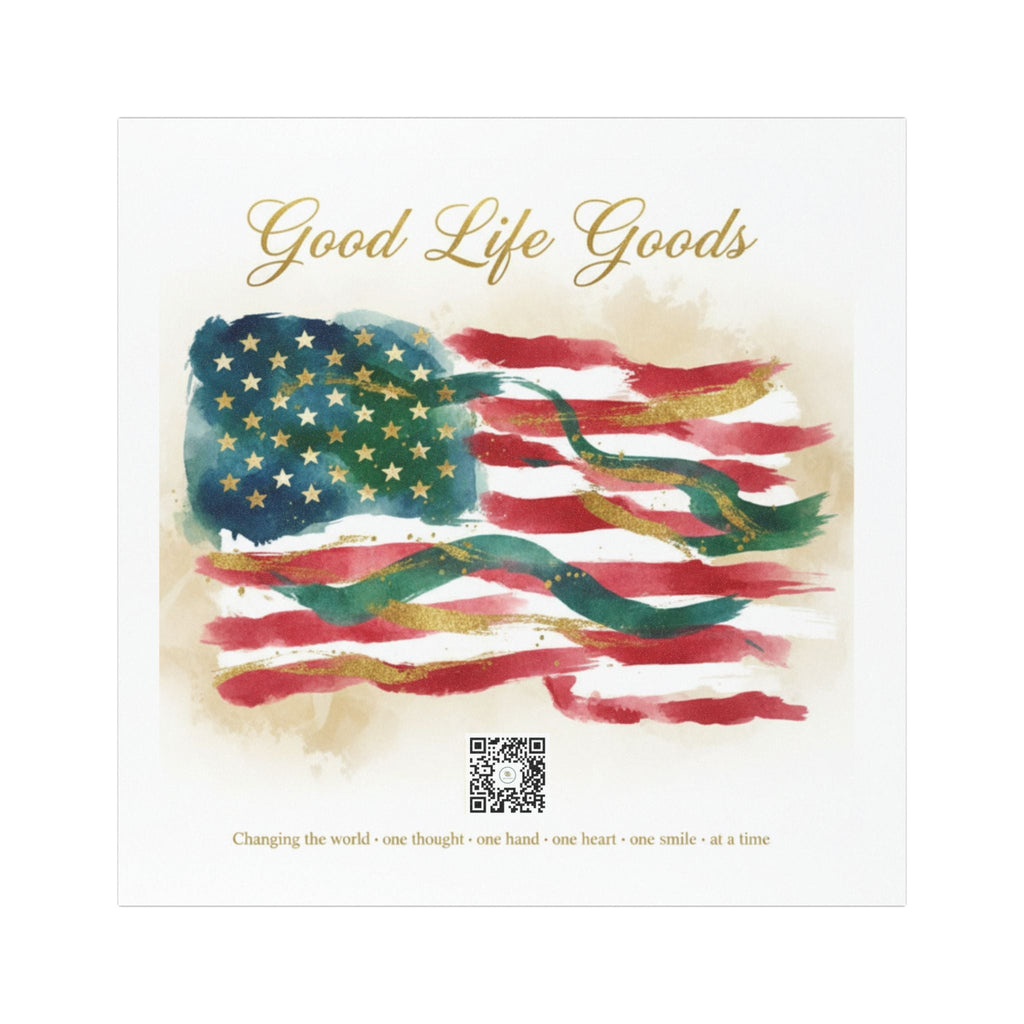 Patriotic Watercolor Flag Car Magnet — "Good Life Goods" Americana Magnetic Decal - Good Life Goods