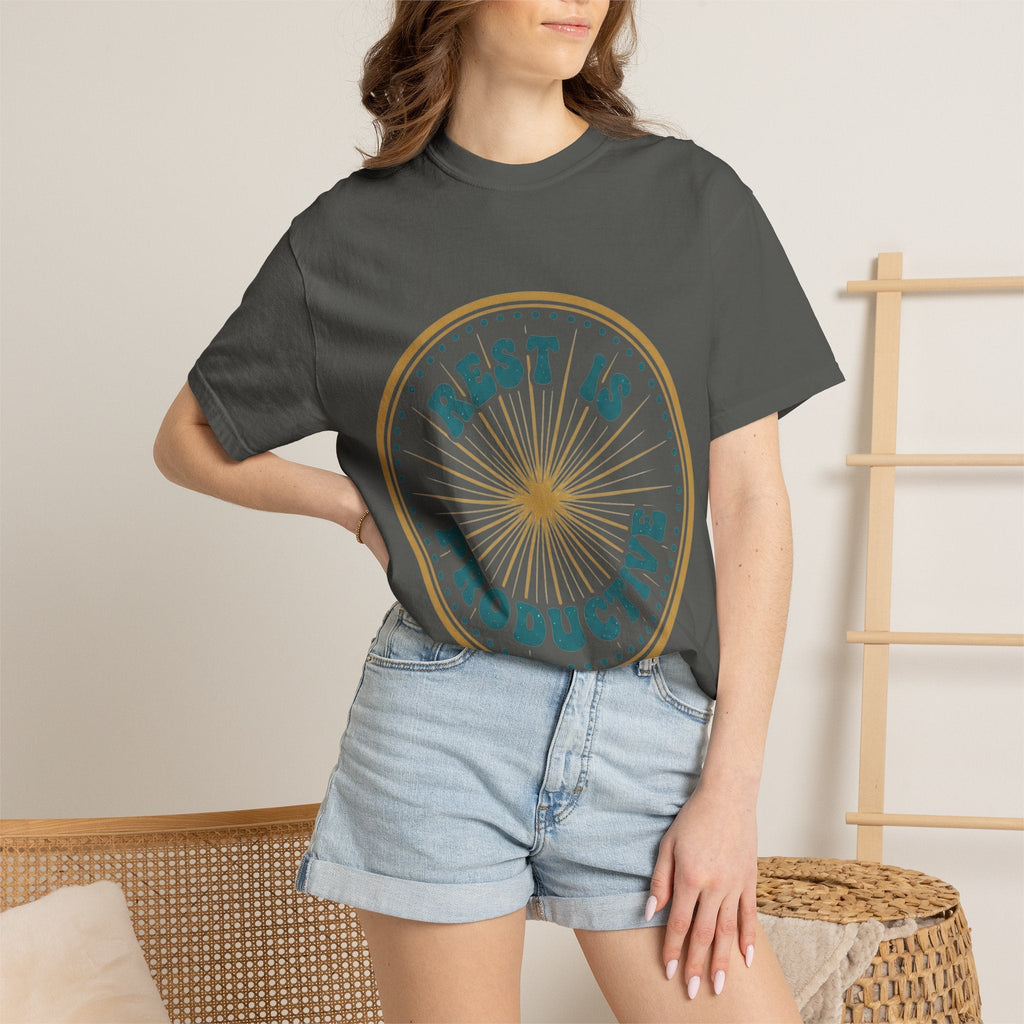 Rest Is Productive T-Shirt — Rest Well. Rise Strong. Back Graphic Tee - Good Life Goods