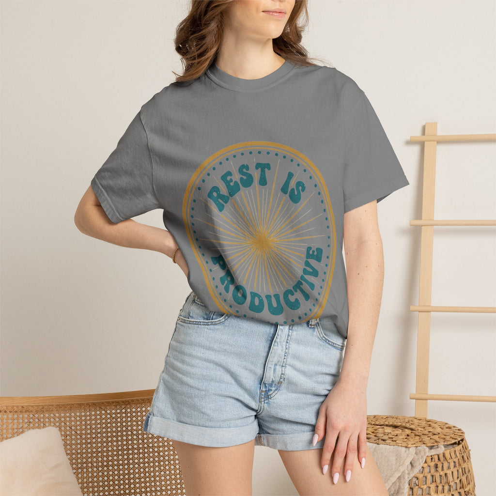 Rest Is Productive T-Shirt — Rest Well. Rise Strong. Back Graphic Tee - Good Life Goods