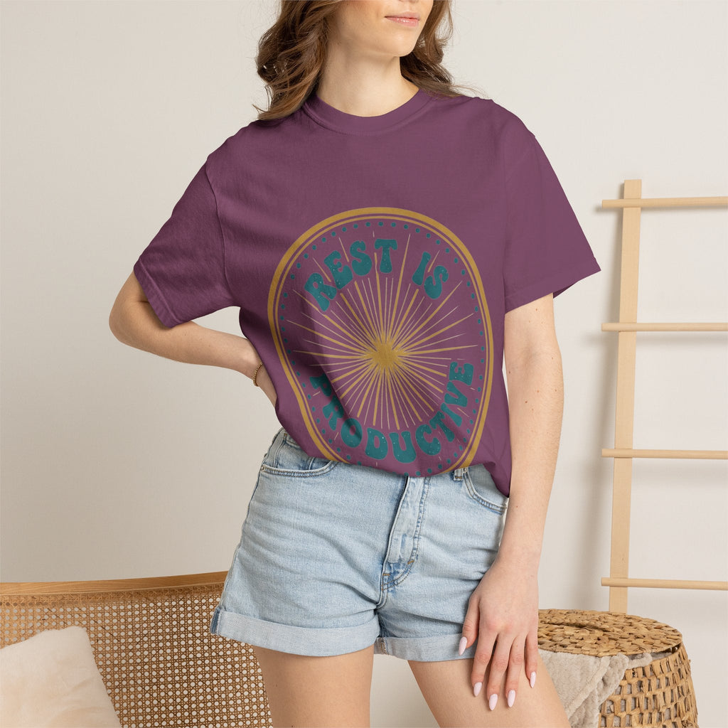Rest Is Productive T-Shirt — Rest Well. Rise Strong. Back Graphic Tee - Good Life Goods