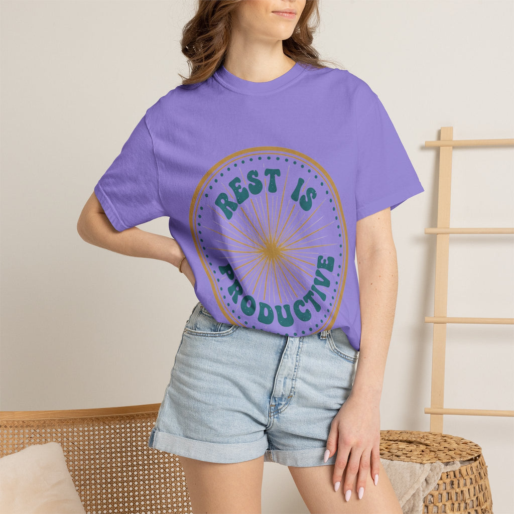 Rest Is Productive T-Shirt — Rest Well. Rise Strong. Back Graphic Tee - Good Life Goods