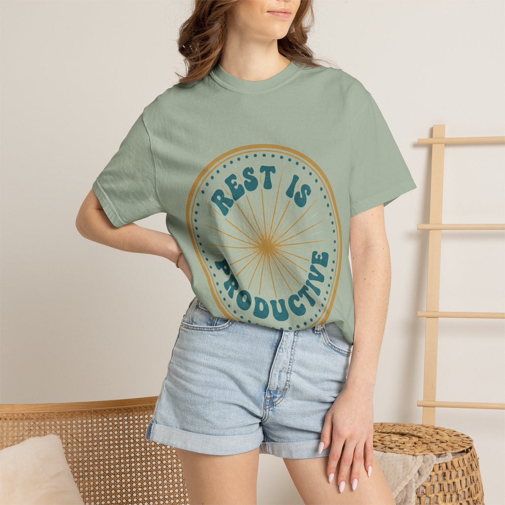Rest Is Productive T-Shirt — Rest Well. Rise Strong. Back Graphic Tee - Good Life Goods