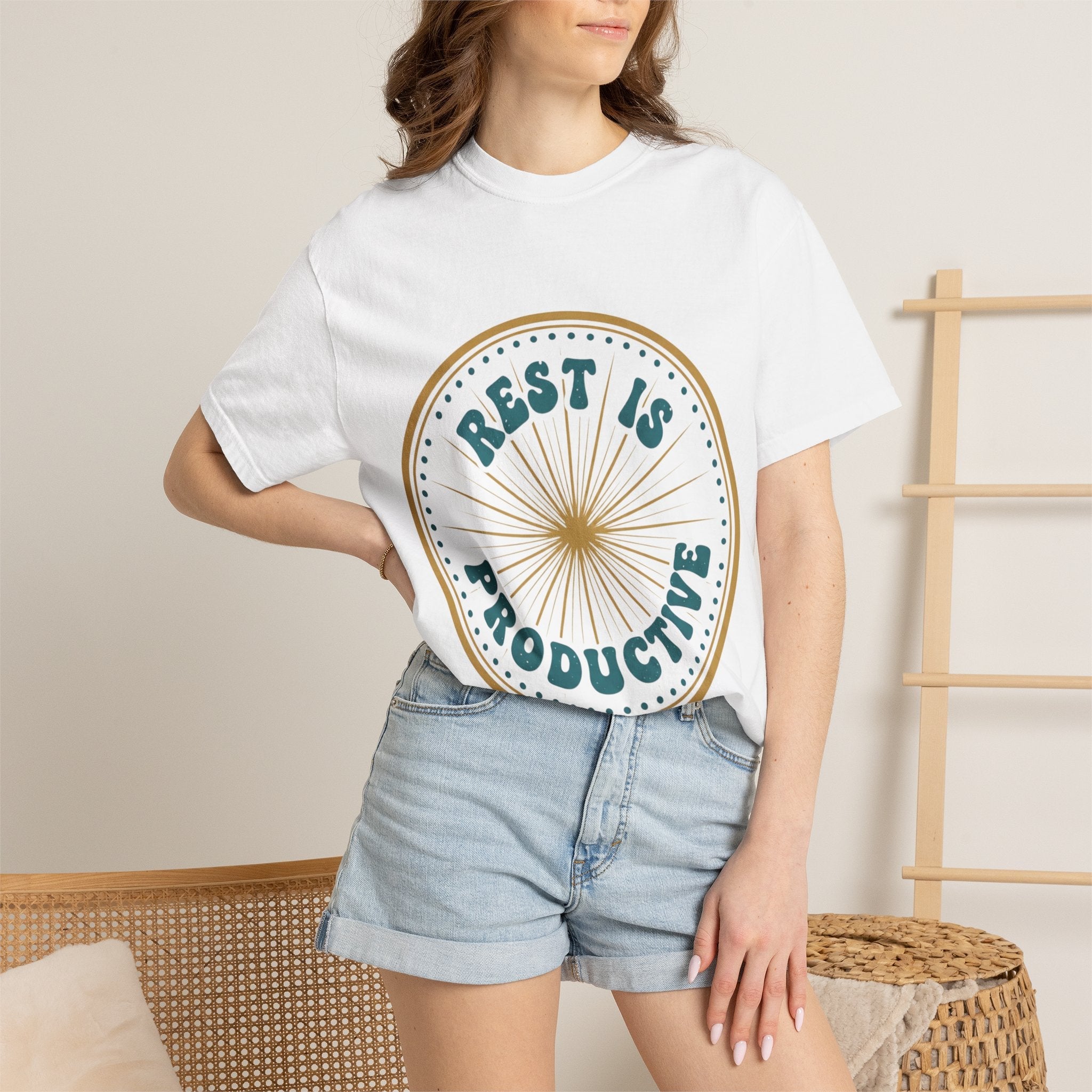Rest Is Productive T-Shirt — Rest Well. Rise Strong. Back Graphic Tee - Good Life Goods