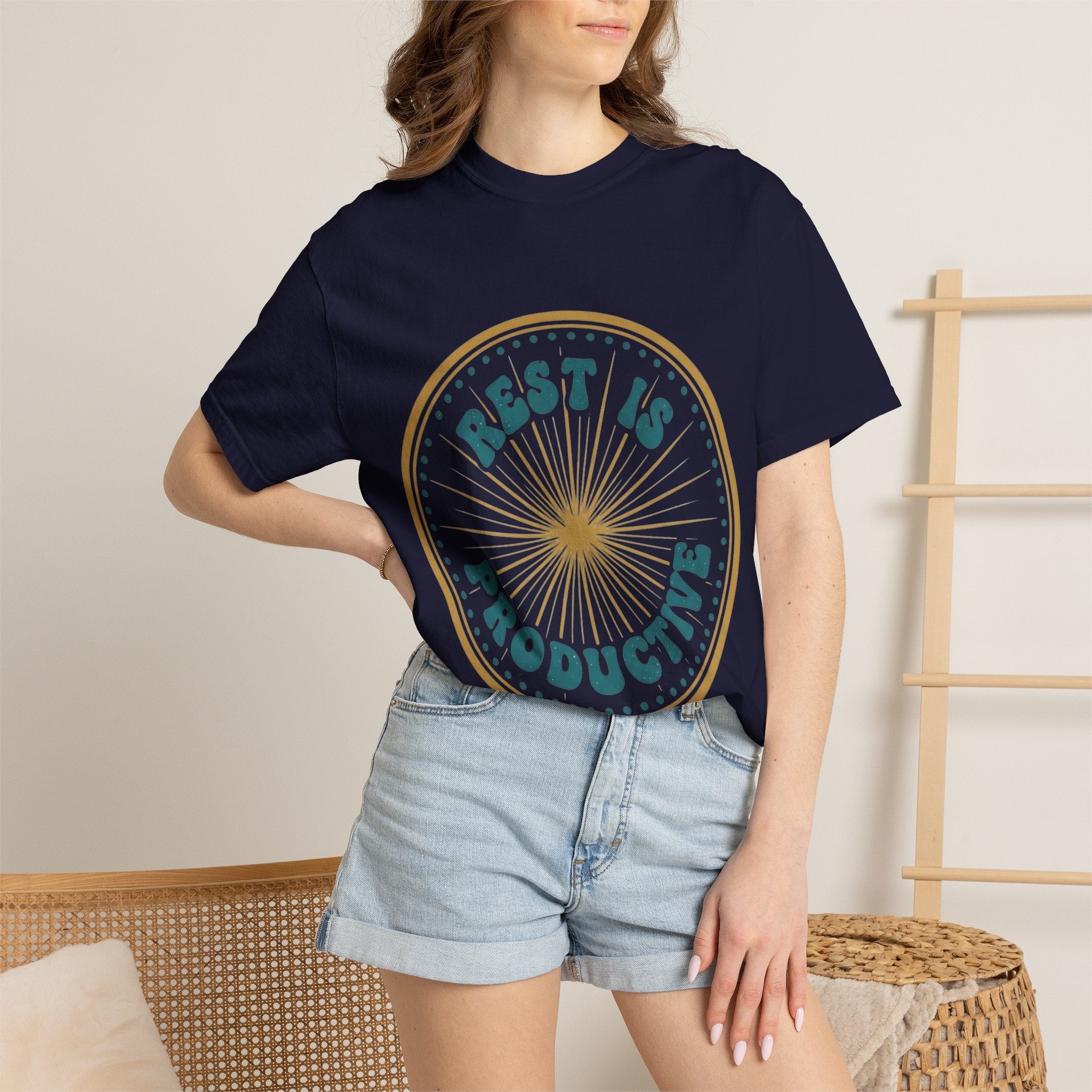 Rest Is Productive T-Shirt — Rest Well. Rise Strong. Back Graphic Tee - Good Life Goods