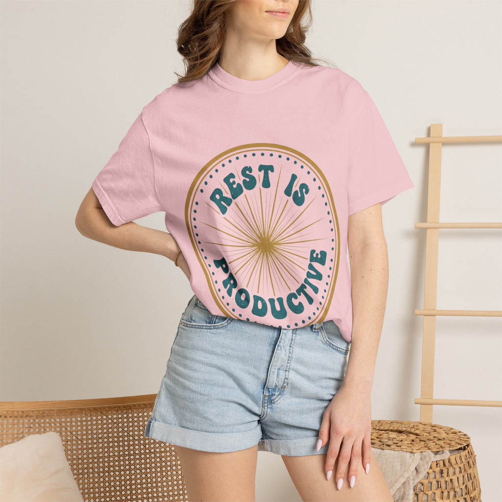 Rest Is Productive T-Shirt — Rest Well. Rise Strong. Back Graphic Tee - Good Life Goods