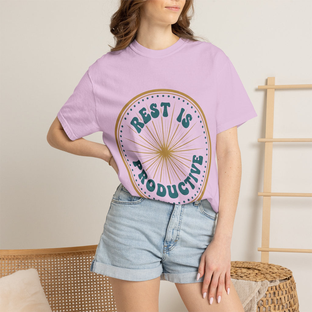 Rest Is Productive T-Shirt — Rest Well. Rise Strong. Back Graphic Tee - Good Life Goods